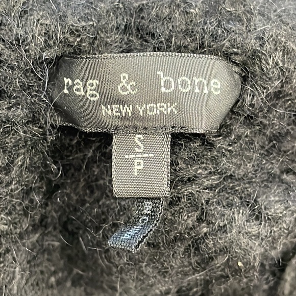 New Rag & Bone Dillion Boucle Knit Turtleneck Sweater Black Alpaca Blend Sz S - Picture 8 of 15